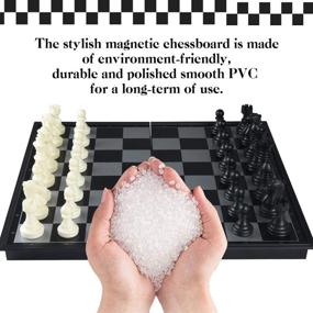 img 2 attached to Black Travel Chess Set for Adults- Educational, Optimized for Searching