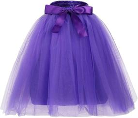 img 4 attached to Zcaynger Girls Tulle Skirt Tutu Dancing Dress: 5-Layer Fluffy with Ribbon - Perfect for Twirling and Dancing!