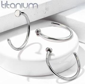 img 1 attached to 💎 Premium Grade 23 Titanium Flat Disc Nose Hoop Ring for Enhanced Style and Comfort