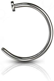 img 3 attached to 💎 Premium Grade 23 Titanium Flat Disc Nose Hoop Ring for Enhanced Style and Comfort