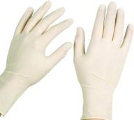 🧤 premium monogram latex disposable cleaning gloves powder-free (box of 100) - high-quality protection for cleaning tasks! logo