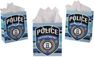 🎁 med police party gift bags for birthday - fun express - party supplies - paper gift bags with handles - birthday - set of 12 pieces logo