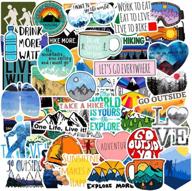 adventure nature stickers: 50-piece pack for outdoor enthusiasts - hiking, camping, travel, wilderness logo
