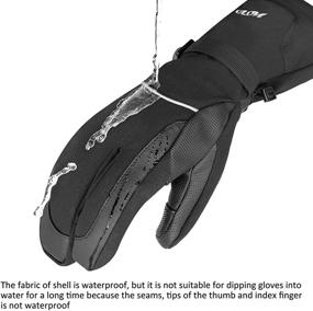 img 3 attached to 🧤 FIDESTE Waterproof Ski Mittens: Winter Warm Snow Mitts for Men & Women with Touch Screen Function- Gloves