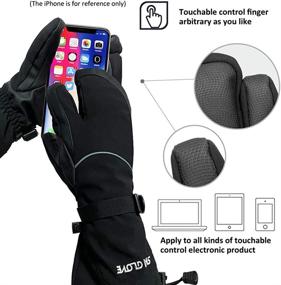 img 1 attached to 🧤 FIDESTE Waterproof Ski Mittens: Winter Warm Snow Mitts for Men & Women with Touch Screen Function- Gloves