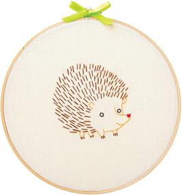 img 2 attached to Penguin & Fish Hedgehog Hand Embroidery Wall Art Kit: Whimsical Stitching Fun!