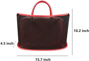img 3 attached to Upgraded Red Car Net Pocket Handbag Holder - Seat Back Storage Organizer Net Bag, Purse & Pocket for Car, Backseat Pet/Kids Barrier (Handbag Not Included)