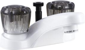 img 4 attached to 🚿 Dura Faucet DF-PL720S-WT RV Bathroom Faucet with Smoked Acrylic Knobs, Shower Hose Diverter - White