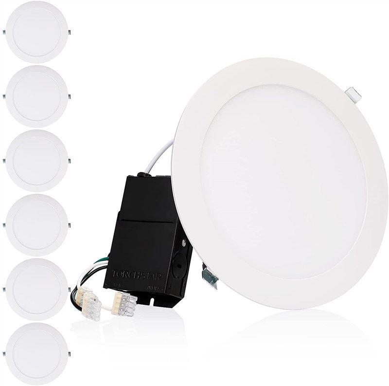 torchstar e-star series slim led recessed lighting 8 inch with j-box industrial electrical 로고