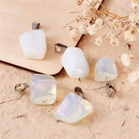 img 2 attached to 24pcs Irregular Synthetic Opalite Gemstone Pendants - Healing Quartz Charms for Necklace, Earring, and Bracelet Jewelry Making - Pandahall