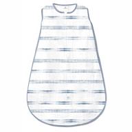 👶 medium amazing baby muslin sleeping sack with 2-way zipper, watercolor brushstroke design, denim, suitable for 6-12 months - wearable blanket logo