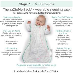 img 2 attached to 👶 Medium Amazing Baby Muslin Sleeping Sack with 2-Way Zipper, Watercolor Brushstroke Design, Denim, Suitable for 6-12 Months - Wearable Blanket