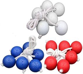 img 4 attached to ➕ Upgrade Your Ladder Toss Game with Qtimal Replacement Ladder Balls - 9 Pack, Tournament Quality Bolos Bolas with Real Golf Balls in 3 Vibrant Colors