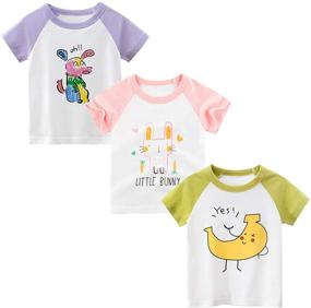 img 3 attached to DEEKEY Toddler Short Sleeve T Shirts: Stylish Graphic Girls' Clothing for Tops, Tees & Blouses