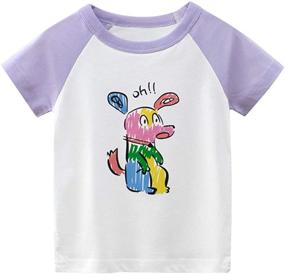 img 2 attached to DEEKEY Toddler Short Sleeve T Shirts: Stylish Graphic Girls' Clothing for Tops, Tees & Blouses