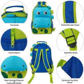 img 2 attached to 🦖 Durable & Fun Dinosaur Dimensional Preschool Backpack for Active Kids