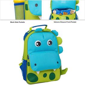 img 1 attached to 🦖 Durable & Fun Dinosaur Dimensional Preschool Backpack for Active Kids