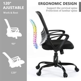 img 2 attached to 🪑 Optimize Your Home Office with Ergonomic Rolling Swivel Mesh Desk Chairs for Adults - Unisex Design