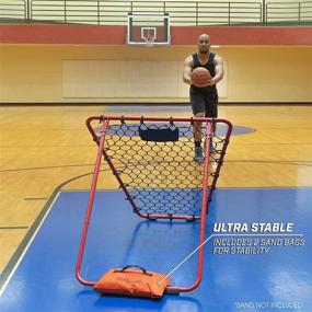 img 2 attached to Adjustable Frame GoSports Basketball Rebounder- Portable Pass Back Training Aid with Rubber Grip Feet, Sandbags - Easy 5 Minute Setup