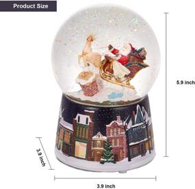 img 3 attached to 🎅 Christmas Santa Claus is Coming to Town Snow Globe with Reindeer and Sleigh - Musical Snowglobe