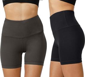 img 4 attached to 🩳 Yogalicious Lux High Waist Squat Proof Biker Short - 2 Pack 5in, 7in