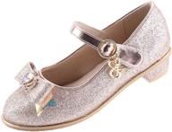 👠 kids toddler mary jane princess wedding party pump shoes - eight km girls high heel dress shoes logo