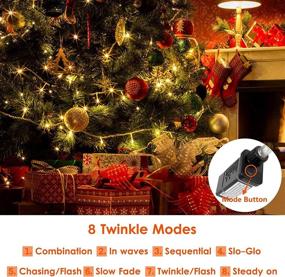 img 2 attached to 🎄 180FT 500 LED Christmas String Lights: Waterproof Warm White Decorative Indoor/Outdoor LED Lights with 8 Modes for Wedding, Party, Patio Garden, and Christmas Tree