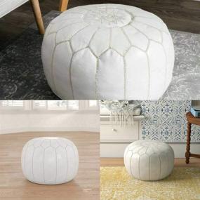 img 2 attached to Moroccan Poufs Ottomans Footstools Unstuffed Home Decor