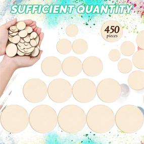 img 3 attached to 🪵 450-Piece Unfinished Wood Slices: Round Wooden Disc Circles for Crafts and Decor - 5 Sizes Available