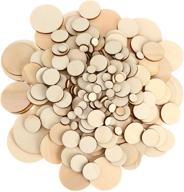 🪵 450-piece unfinished wood slices: round wooden disc circles for crafts and decor - 5 sizes available logo