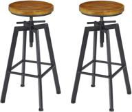 🪑 vilavita 2-set bar stools: adjustable height swivel counter chairs with retro finish logo