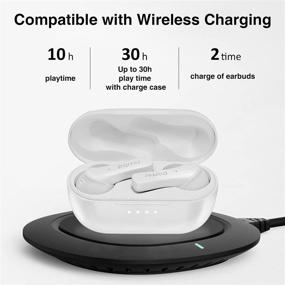 img 3 attached to 🎧 Padmate Pamu T6C White: True Wireless Earbuds with 4 Mics, CVC8.0 Noise Cancelling, Waterproof IPX6, Touch Control, 30H Playback - Bluetooth Headphones