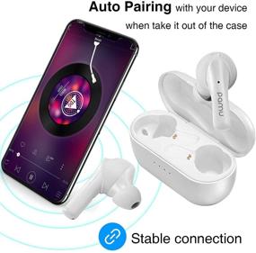 img 2 attached to 🎧 Padmate Pamu T6C White: True Wireless Earbuds with 4 Mics, CVC8.0 Noise Cancelling, Waterproof IPX6, Touch Control, 30H Playback - Bluetooth Headphones