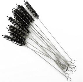 img 1 attached to 🌪 Honbay 12PCS Straw Cleaner Brushes, Nylon Bristles and Stainless Steel Handle, Skinny Pipe Tube Cleaner - 10mm bristles x 200mm long, in Black