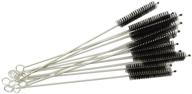 🌪 honbay 12pcs straw cleaner brushes, nylon bristles and stainless steel handle, skinny pipe tube cleaner - 10mm bristles x 200mm long, in black logo
