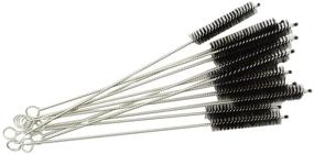 img 4 attached to 🌪 Honbay 12PCS Straw Cleaner Brushes, Nylon Bristles and Stainless Steel Handle, Skinny Pipe Tube Cleaner - 10mm bristles x 200mm long, in Black