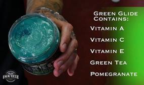 img 3 attached to Мазь для татуировок Ink-eeze Green Glide: Профессиональная формула для художников, Эфирные масла, Веганская, Сделано в США, Аромат лаванды, 16 унций