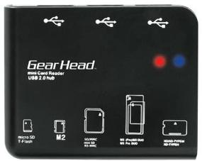 img 2 attached to GEAR HEAD LLC 58-in-1 Card Reader and 3-Port USB 2.0 Hub for Computer Memory, CR7500H (Black)