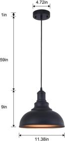 img 2 attached to 🏭 Industrial Vintage Black Metal Pendant Lighting for Kitchen Home Ceiling, Hanging