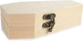 img 1 attached to 🔲 Unfinished Wood Coffin Box with Hinged Lids (6 Pack) - Perfect for Craft Projects