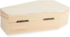 img 2 attached to 🔲 Unfinished Wood Coffin Box with Hinged Lids (6 Pack) - Perfect for Craft Projects