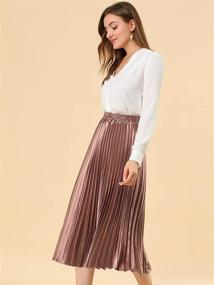 img 1 attached to Allegra Women's Metallic 👗 Accordion Pleated Skirts for Women's Clothing