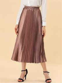 img 3 attached to Allegra Women's Metallic 👗 Accordion Pleated Skirts for Women's Clothing