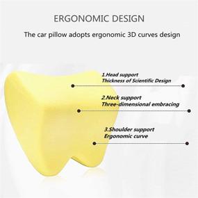 img 1 attached to 🚗 Car Seat Neck Pillow and Lumbar Support Cushion Kit - Ultimate Comfort for Neck and Back Pain Relief, 100% Memory Foam, Ideal for Car, Home, and Office (Black)