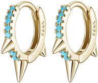 💎 stylish small spike awl huggie hoop earrings in white gold or 18k gold plated - perfect for women and girls! logo