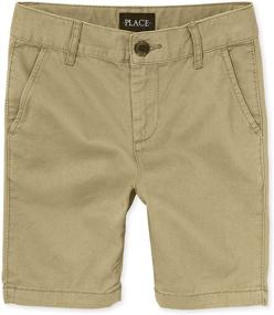 img 4 attached to 👦 Boys' Clothing: Uniform Stretch Shorts for Children's Place