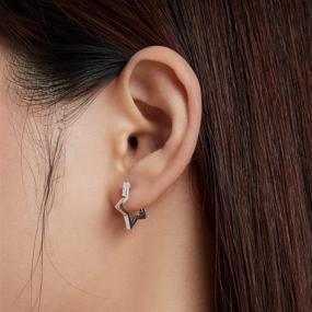 img 2 attached to 👂 BISAER 925 Sterling Silver Small Sleeper Tragus Hoop Earrings - Hypoallergenic Cartilage Jewelry Gifts for Women