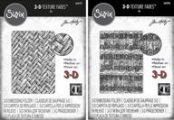 🔥 tim holtz sizzix 3d texture fades embossing folders - intertwine and typewriter - 2 item bundle: elevated texturing tools for paper crafters logo