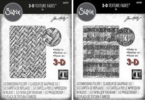 img 4 attached to 🔥 Tim Holtz Sizzix 3D Texture Fades Тиснение Folders - Переплетение и Пишущая Машинка - Набор из 2 предметов: Поднятые Инструменты для Текстурирования для Рукодельников из Бумаги