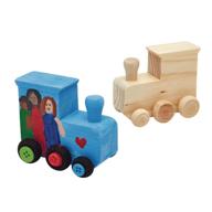 🚂 colorations decorate your own wooden trains: fun craft project for boys & girls, set of 12 logo